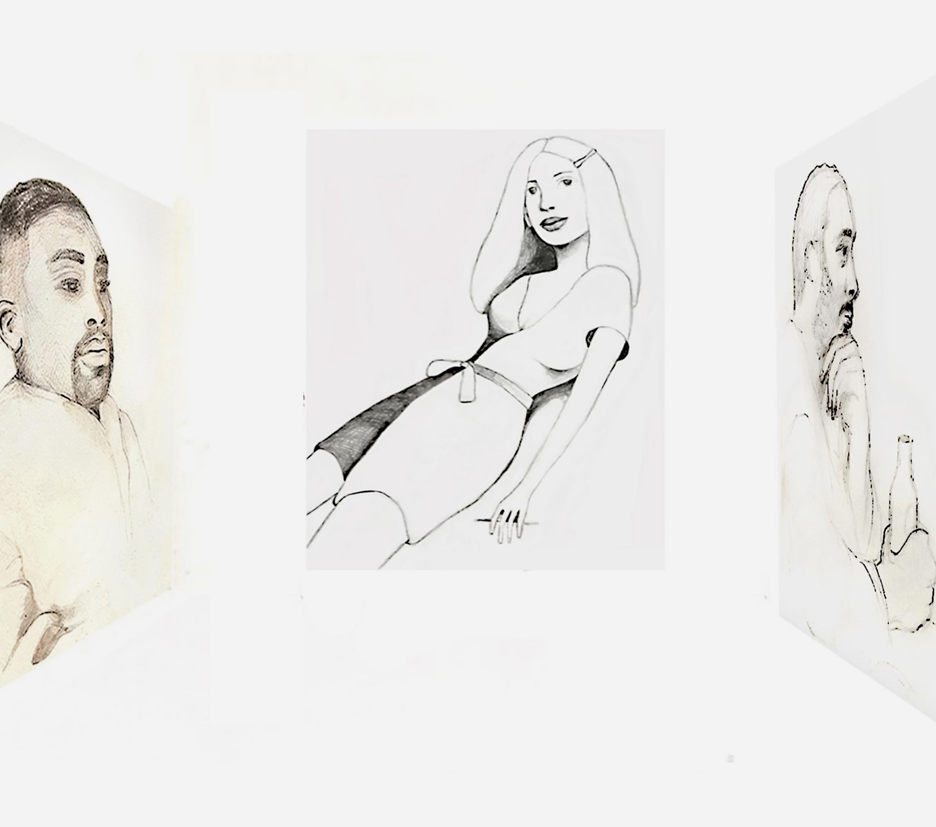 Jane Rubin Contemporary Painter, Composer and Choreographer with Self-Portraits and Portraits of her Husband, from life