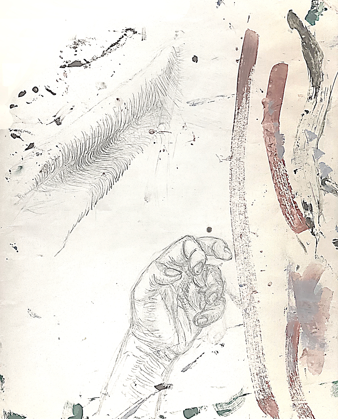 Pencil drawings of fabric and my hand. Drawn from life. Jane Rubin had almost no formal training when this was drawn. These were assignments at Carnegie-Mellon's Summer Pre-College Art Program; © Jane Rubin 1978