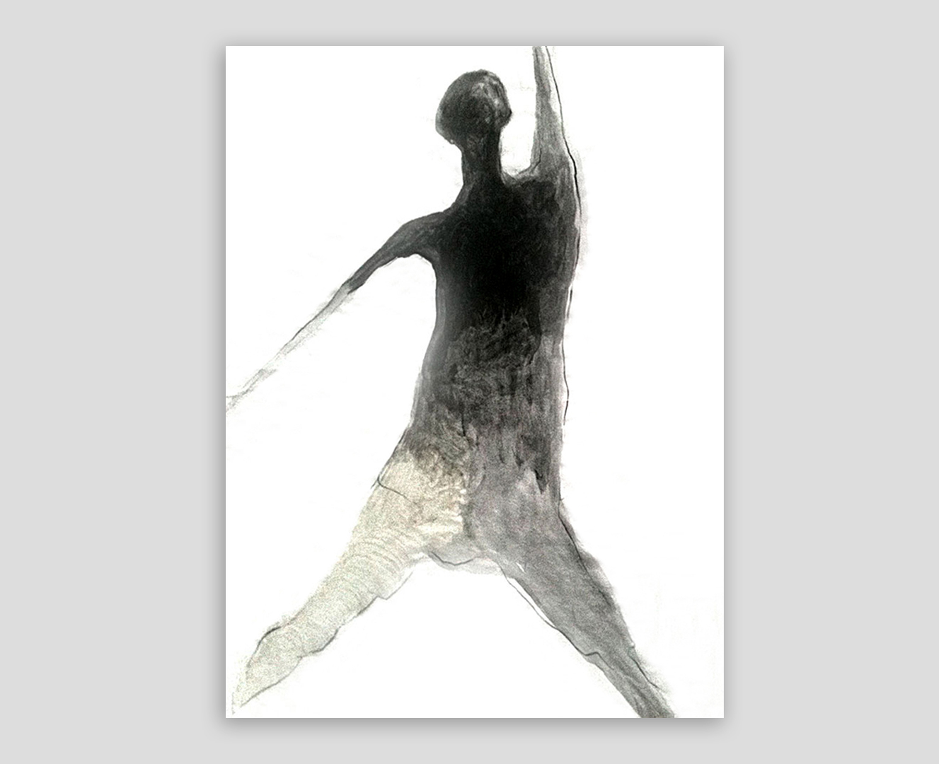 Incre de chine painting of male basketball player live at Pro City Summer Basketball Tournament (at Hunter College) Copyright Jane Rubin circa 1998-2012
