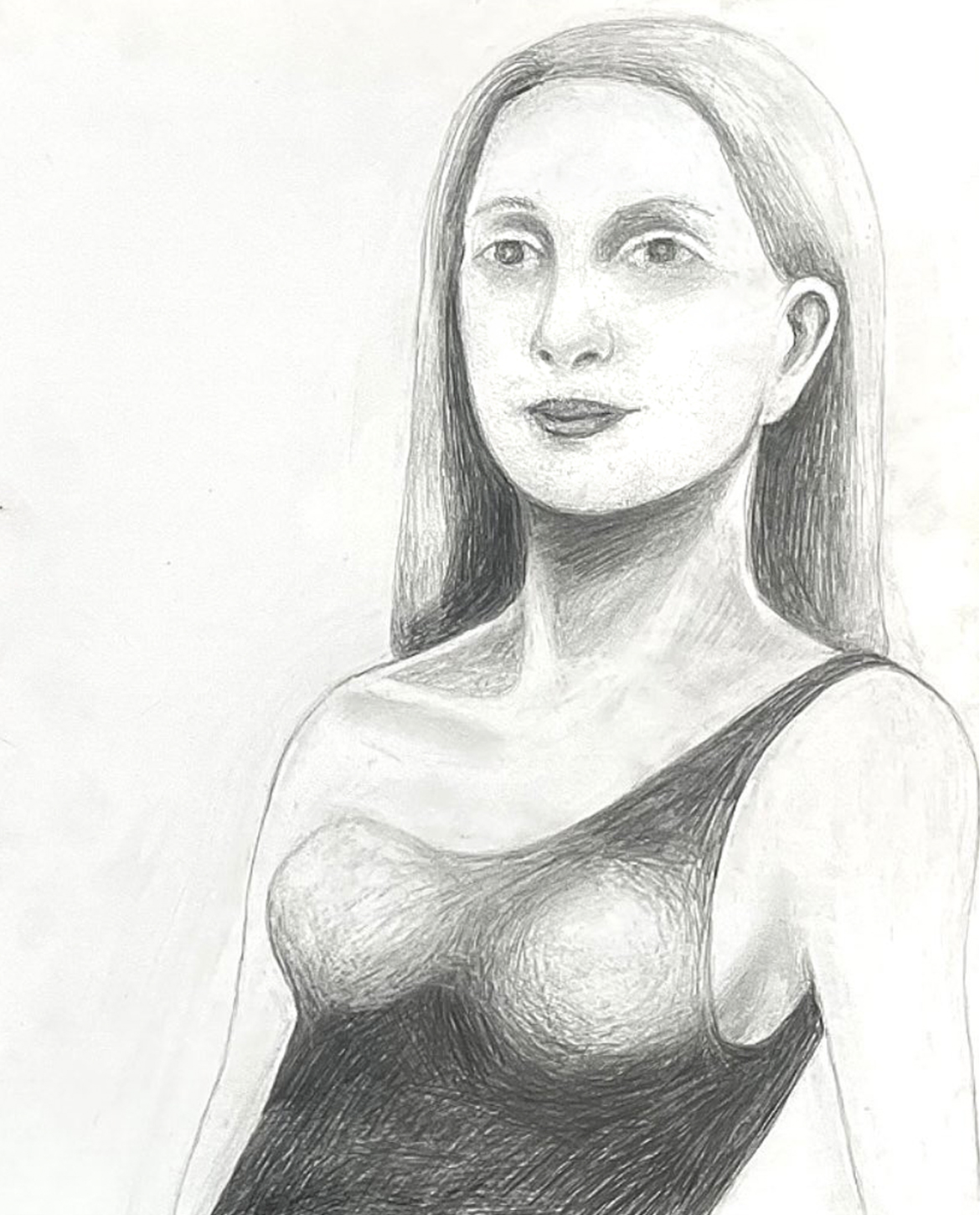 Self-Portrait drawn from life by Jane Rubin. Copyright Jane Rubin Spring-Summer 2024