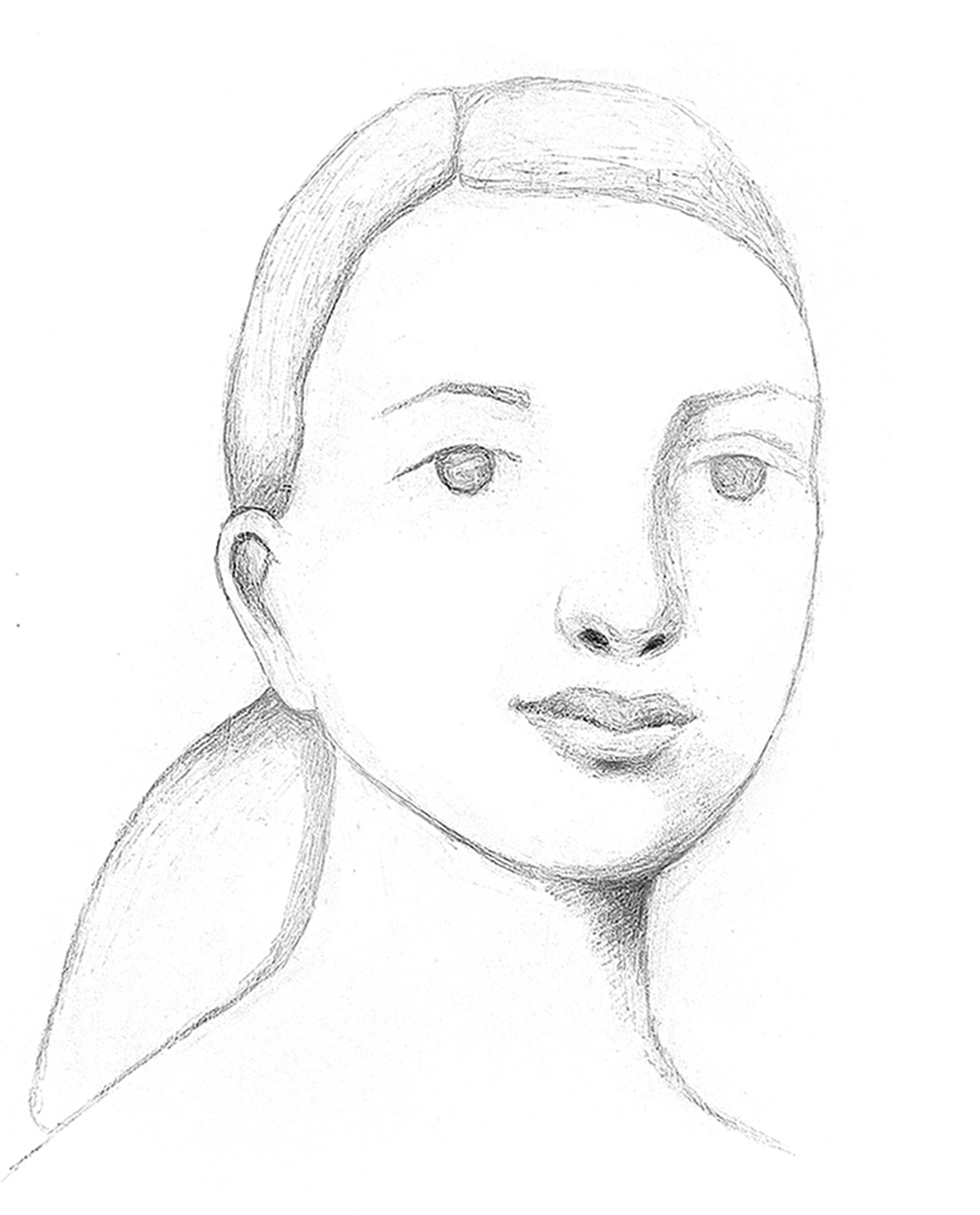 Self-Portrait drawn from life by Jane Rubin. © Jane Rubin 2022