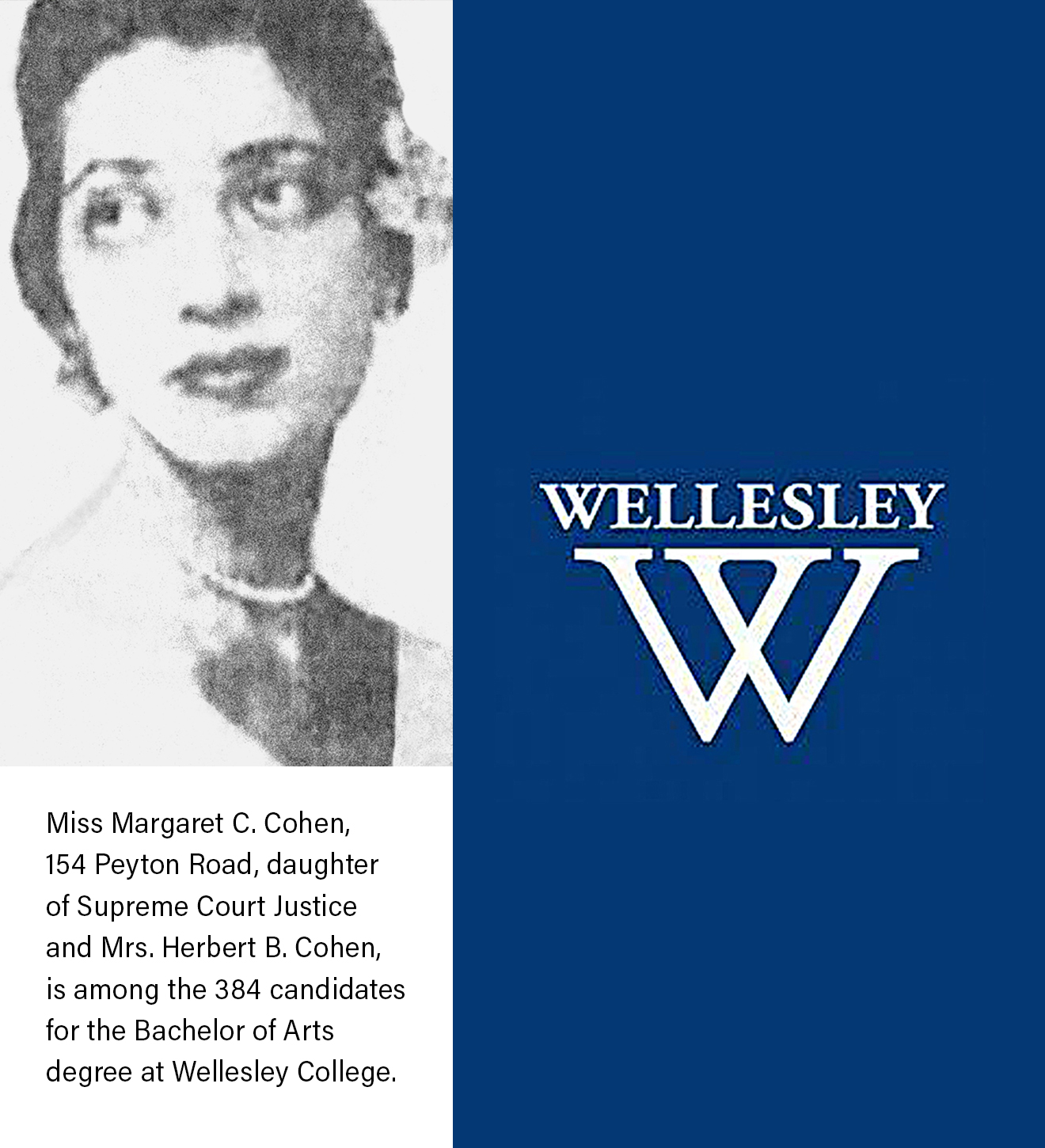 Margaret Charlap Cohen Wellesley